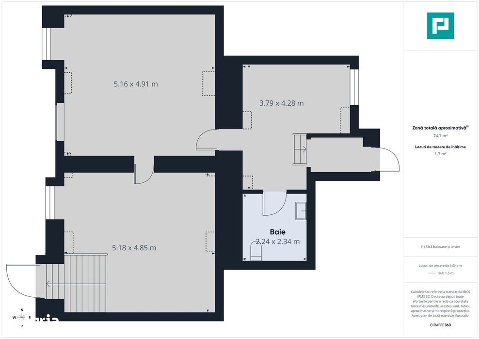 Apartament două camere strada Cozia