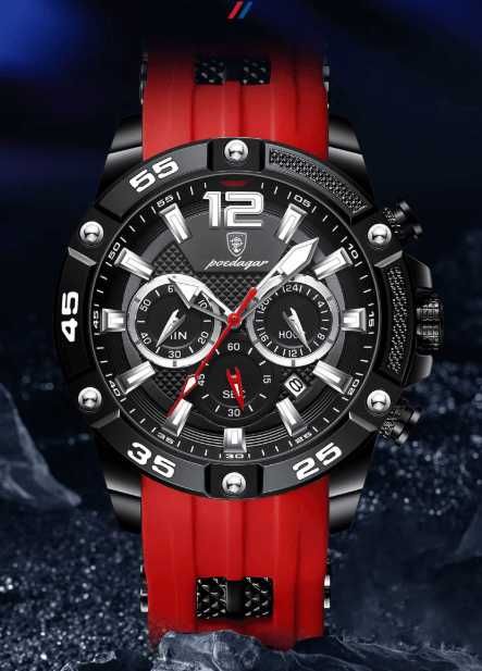 Мъжки часовник POEDAGAR 912 – RED + ПОДАРЪК