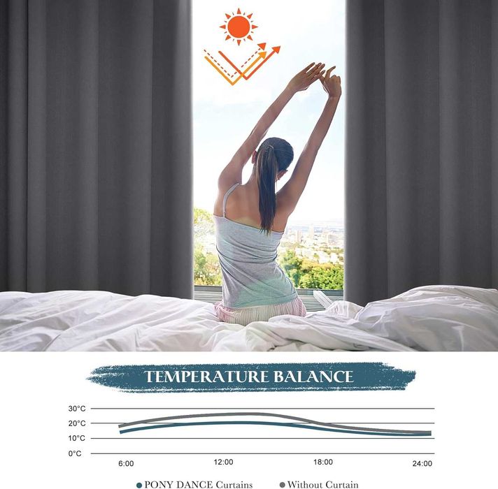 PONY DANCE Комплект от 2 бр. завеси за спалня, непрозрачни