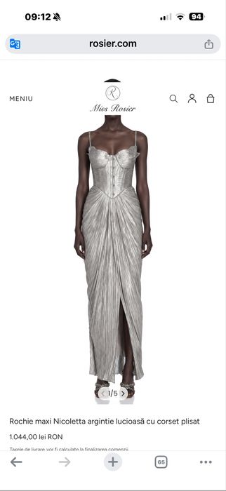 Rochie cu corset argintie