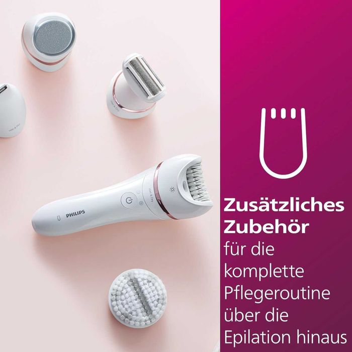 ПРОМО Нов 2г Гаранция Епилатор за Сухо и Мокро Бръснене Philips - BRE740/10, 2 Степени, 9 Приставки