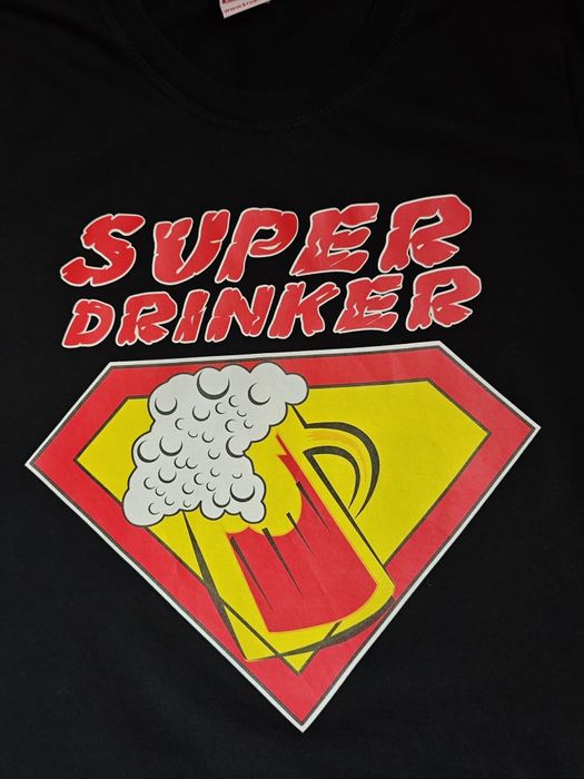 Тениска с щампа - Super Drinker