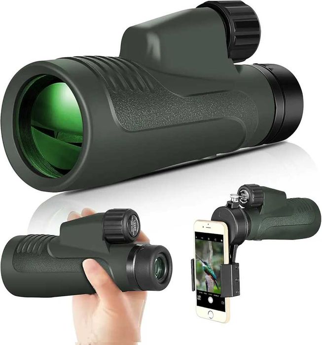 ЧИСТО НОВ Монокулярен телескоп EASTPOLE с държач за смартфон, 12x50 HD