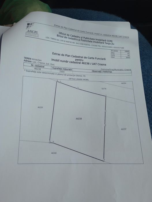 Vind teren intravilan in Crasna gorj