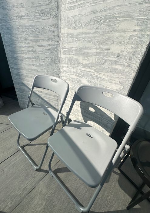 Складной Стул Как новый, кремого-Серый от