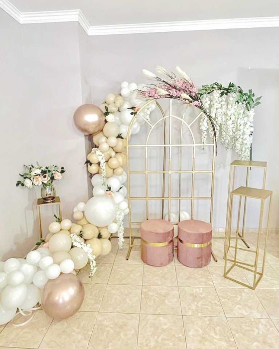 Златна кръгла арка, френска арка, помощни масички - под наем