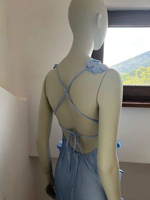 Светлосиня официална рокля размер 36