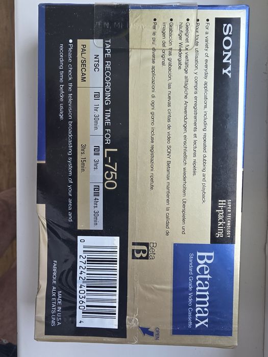 Продаються кассеты Sony Betamax L-750