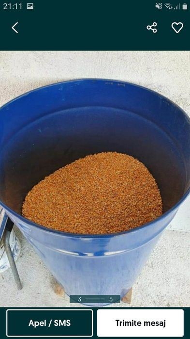 Butoaie din tablă de cereale cu ventilație pe fund preț 70 lei.