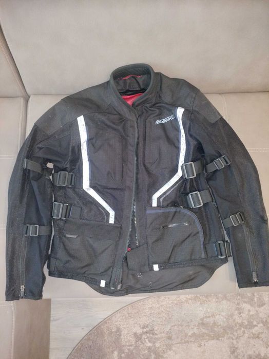 Jachetă moto măsura L, cu mesadă, protecție:spate, umeri, coate