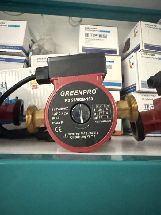 Рециркуляционный насос для отопления бойлер Greenoro RS25/6GB латун