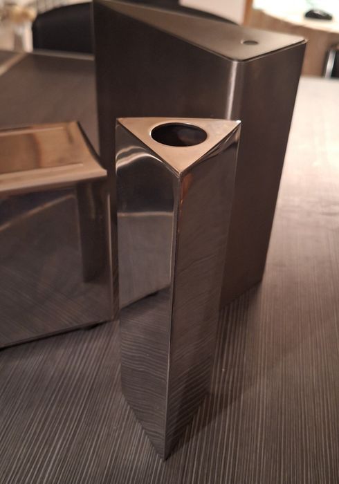 Инокс -кана, ваза, салфетник - сет, винтидж сет месо, руски лъжички