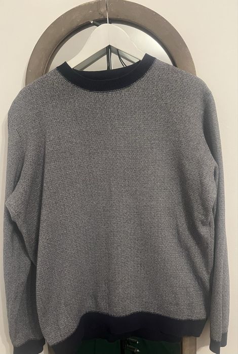 Pulover la baza gatului, elegant in nuante de gri si bleumarin la mansete, Premium by Jack&Jones, XL