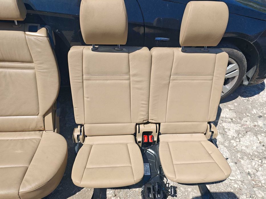 Бежов кожен салон BMW X5 E70 7 места подгрев и памет Н355
