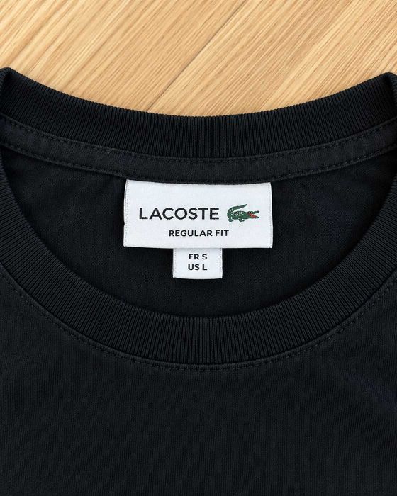 Tricou bărbați Lacoste Regular Fit negru cu logo crocodil, mărimea L