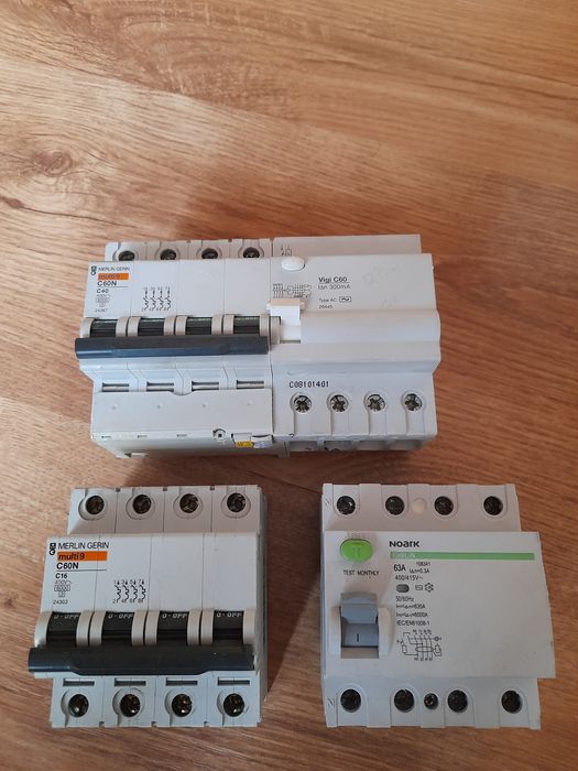 Sigurante diferențiale Noark,Schneider /simple, tetrapolare,tripolare