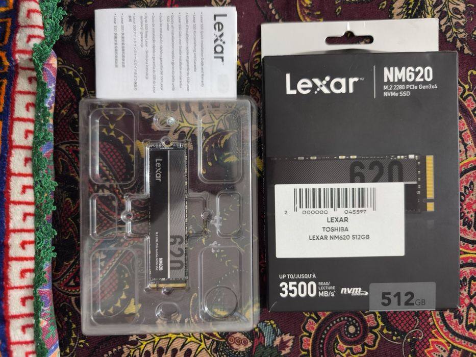 Lexar NM620 512GB NVMe M.2 SSD (Yangi)