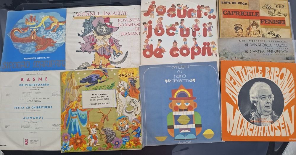 Vinil povesti Motanul încălțat,Alba ca zăpada,Sindbad 50 lei bucata