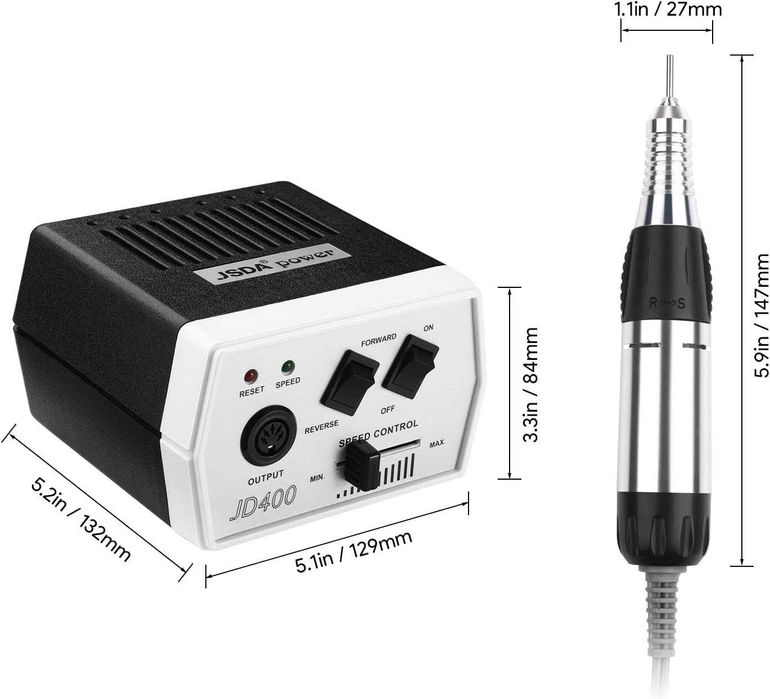 Freza electrica pentru unghii JSDA JD400 30000 RPM cu 4 capete