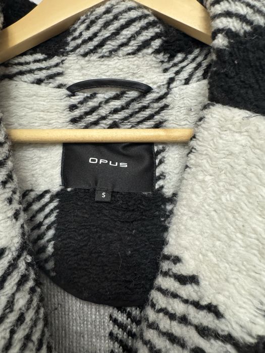 Palton de lana, Opus, marimea S, gri cu negru