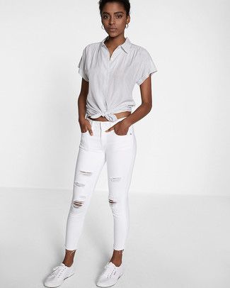 белые рванные джинсы zara серия z1975