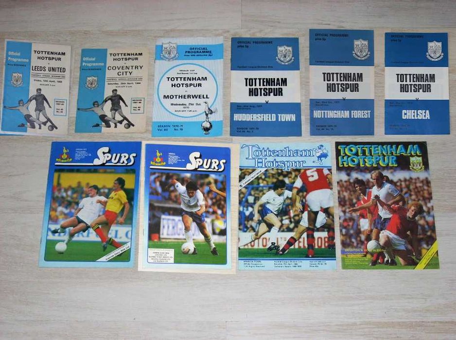 Английски футболни програми Тотнъм Хотспър 1968, 1970, 1971, 1980,1983