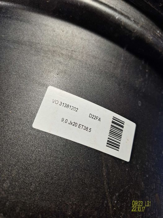 2 Jante Aliaj 5x108 20'' OEM VOLVO XC90 - 9J ET 38.5 + Senzori CA NOI