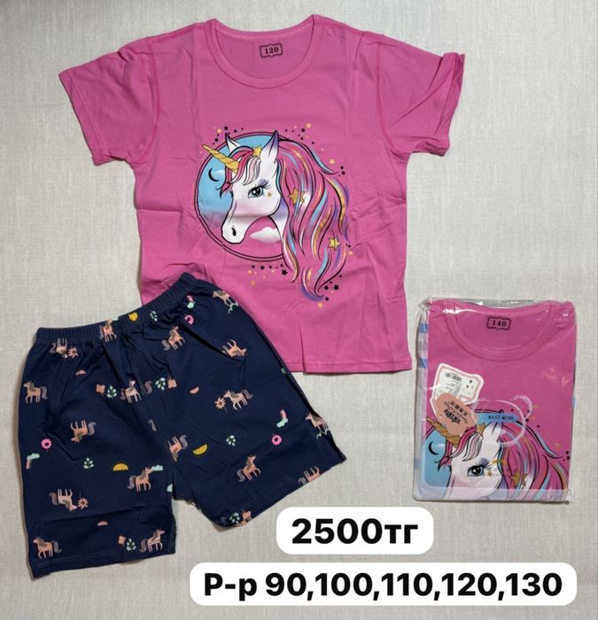 Набор, костюм, пижама летняя детская на девочку