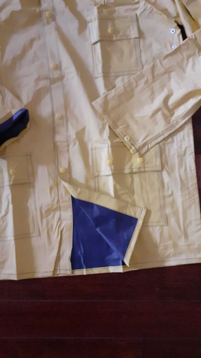 дъждобран качествен XL за многократна употреба, цвят жълто/син, плътен