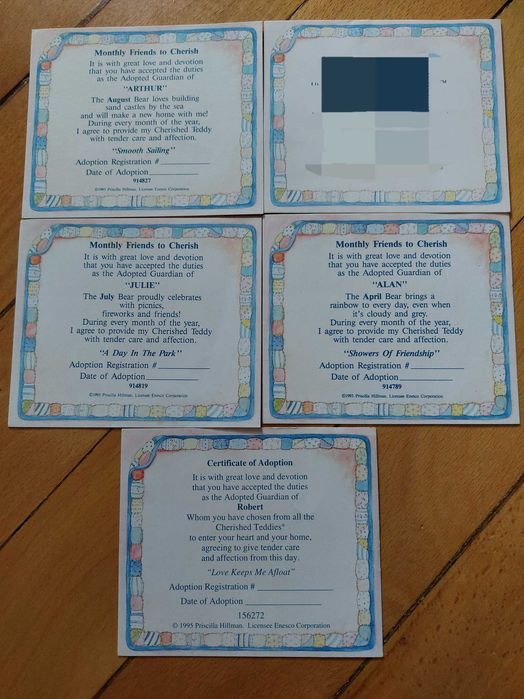 4 ursuleți colectibili Cherished Teddies editie limitata