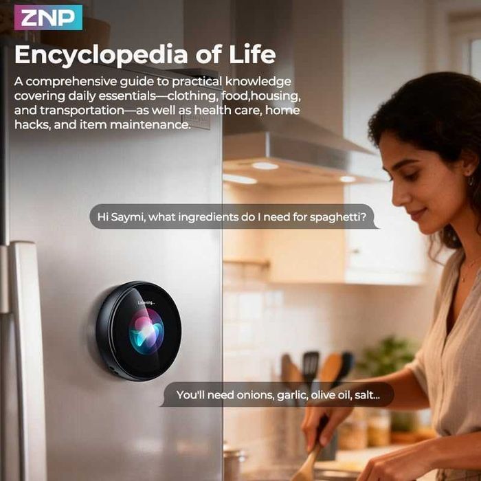 ZNP Z01 AI Companion цифрова значка, преносим Bluetooth 6.0 преводач с HD сензорен екран