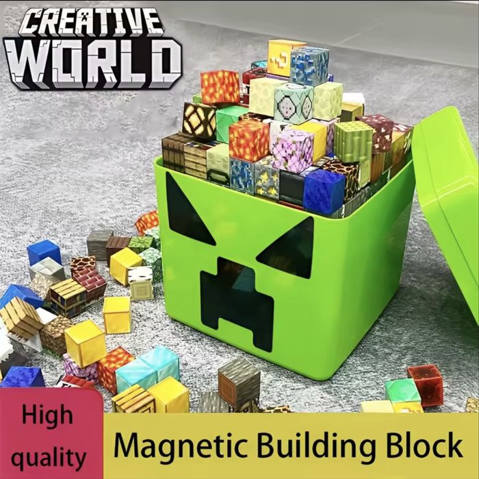 Магнитни блокчета Minecraft с кутия за съхранение/Magnetic blocks