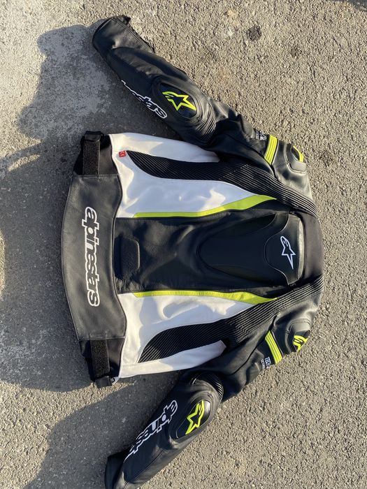 Geaca motociclisti missile tech air compat black white flo yellow
