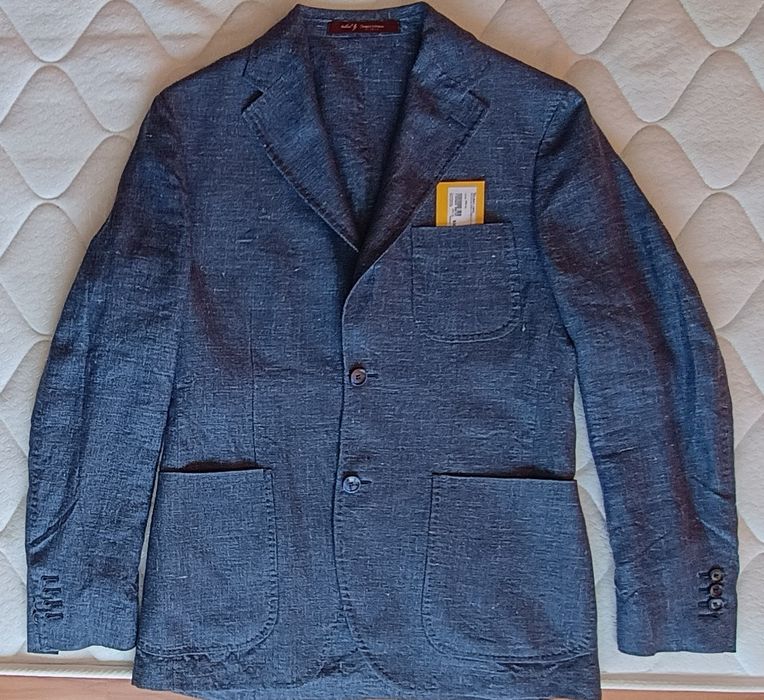 Ново мъжко сако с етикетите от 100 % лен DESSIZZO MONNI MILANO