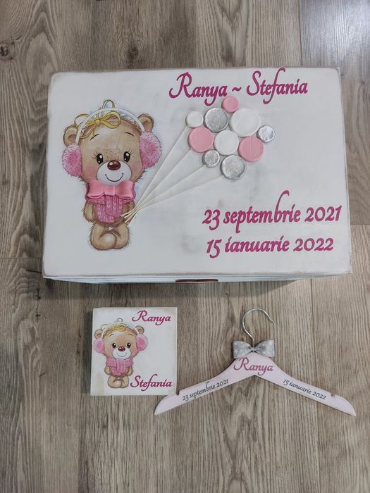 Cutie lemn botez nunta personalizata