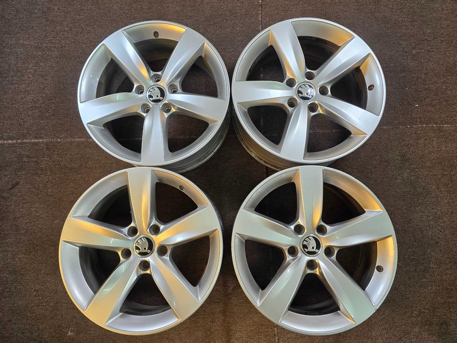 4 Jante Aliaj 5x112 17'' 7J ET 39 OEM VW Touran Sharan Caddy Golf Passat Tiguan T-Roc / Skoda Octavia Karoq Superb YETI