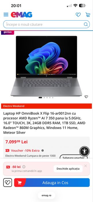 Laptop HP OmniBook X Flip 16 Amd Ryzen AI 7 Full Touchscreen