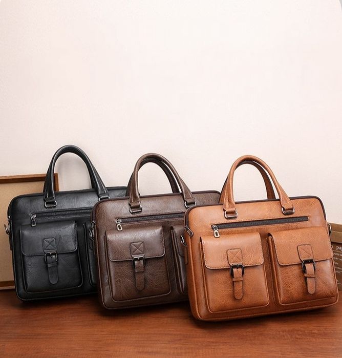 Мужская сумка для ноутбука из эко кожи, размер 30см -38 см 
Цвет черны