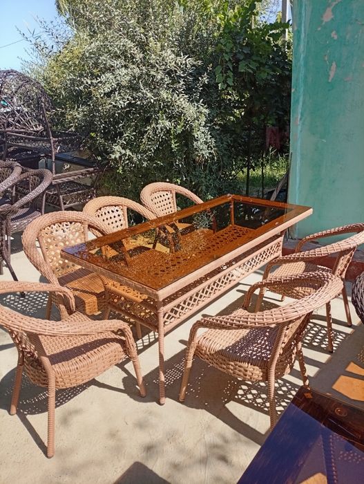 Osma kachela va ratan stol-stullar | Istanbul Mebel | Sirdaryo