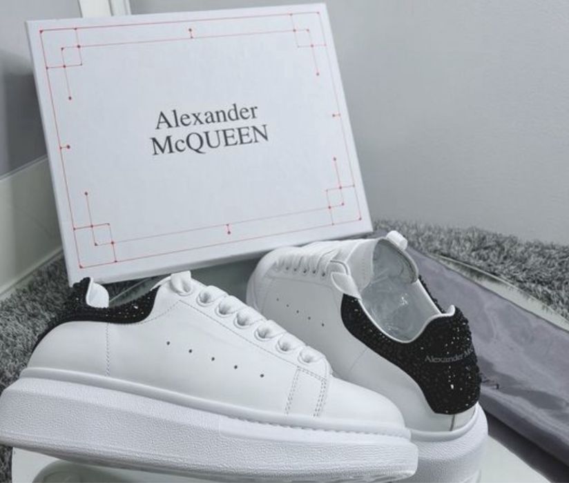 Adidasi Alexander Mcqueen Crystals pietre cristale negri albi