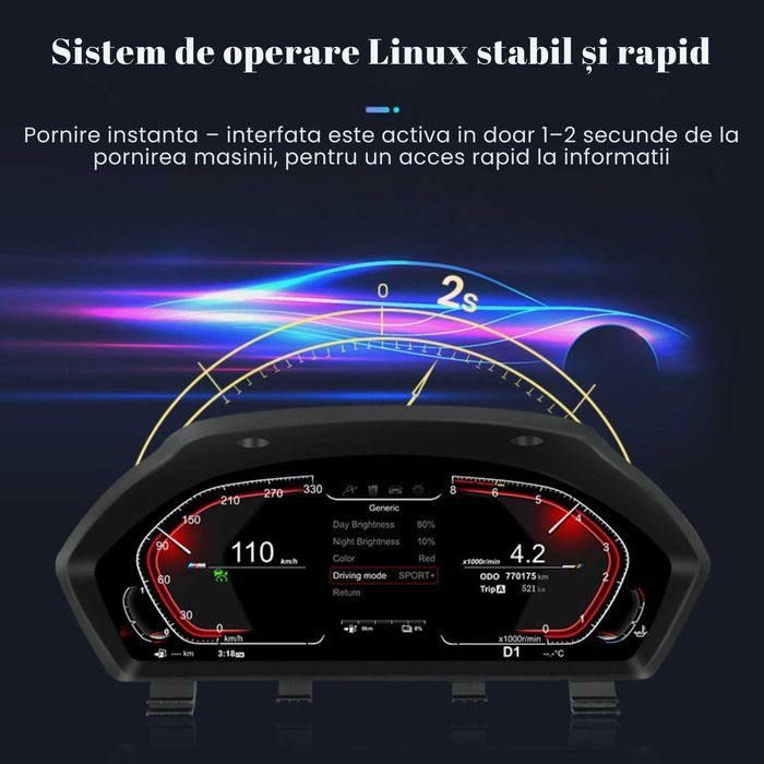Ceasuri de Bord Digitale, Full HD, Compatibil seriile E/F, Plug&Play