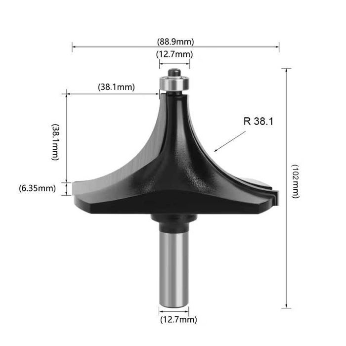 Фрезер за заобляне /фаска, Захват 12.7 mm (1/2"), ф 88.9,20214302