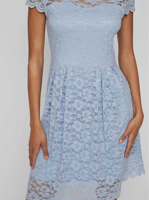 Светлосиня официална/сватбена/булчинска рокля с болеро