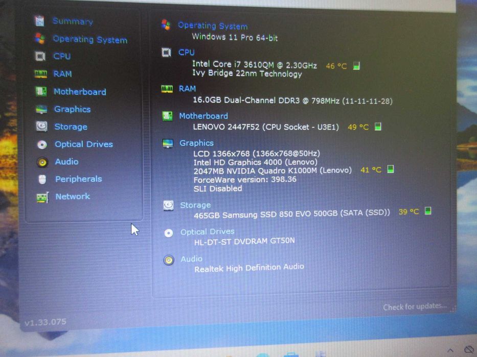 Lenovo Thinkpad W530,i7-3630QM,16GB RAM,500GB SSD,нова 9кл. батерия