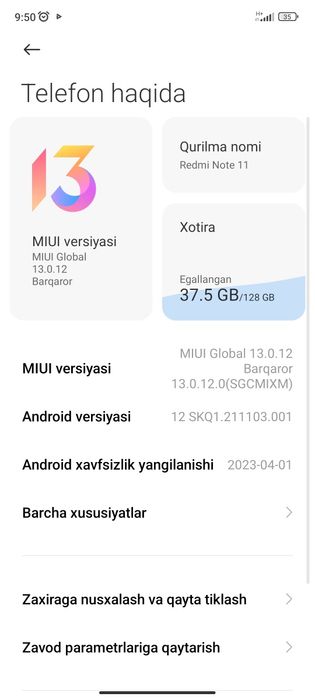 Redmi not 11 128g 6ram srochna