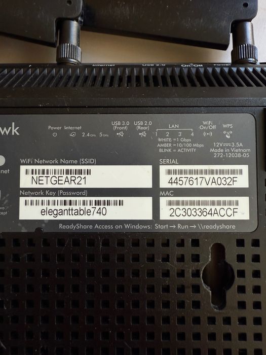 Router Netgear R7000 dual band Ac1900
