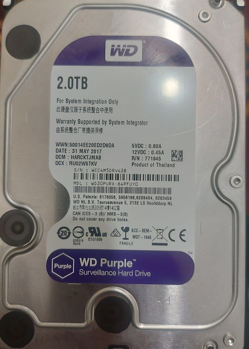 Жесткий диск Western Digital Purple 2 TB