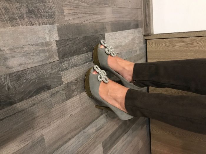 Pantofi gri piele naturala intoarsa