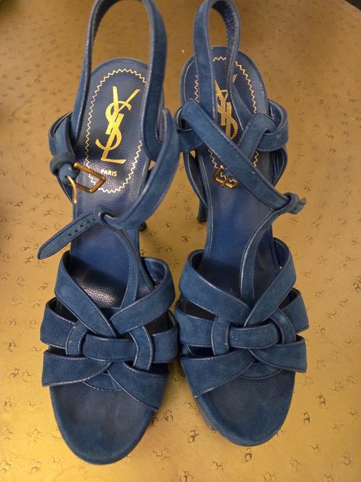 Sandale Yves Saint Laurent (YSL)  - Piele Întoarsă Albastru Electric