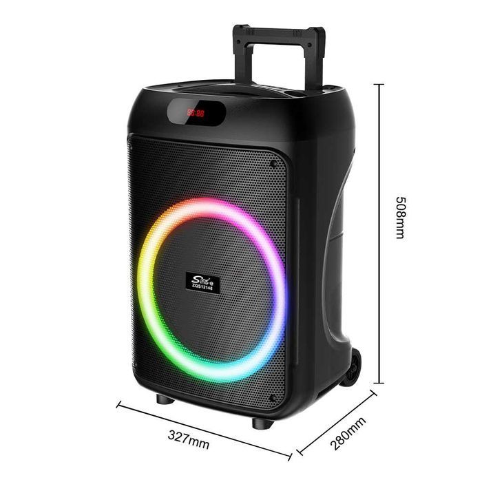 Set RGB Boxa portabila cu 2 microfoane Sing-E ZQS12148 BASS pentru karaoke Bluetooth Sistem audio difuzor